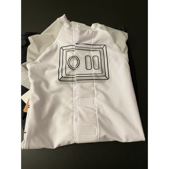 NWT Stormtrooper Swimsuit Star Wars M Disney Rash Guard Adaptive White Black - Picture 7 of 9